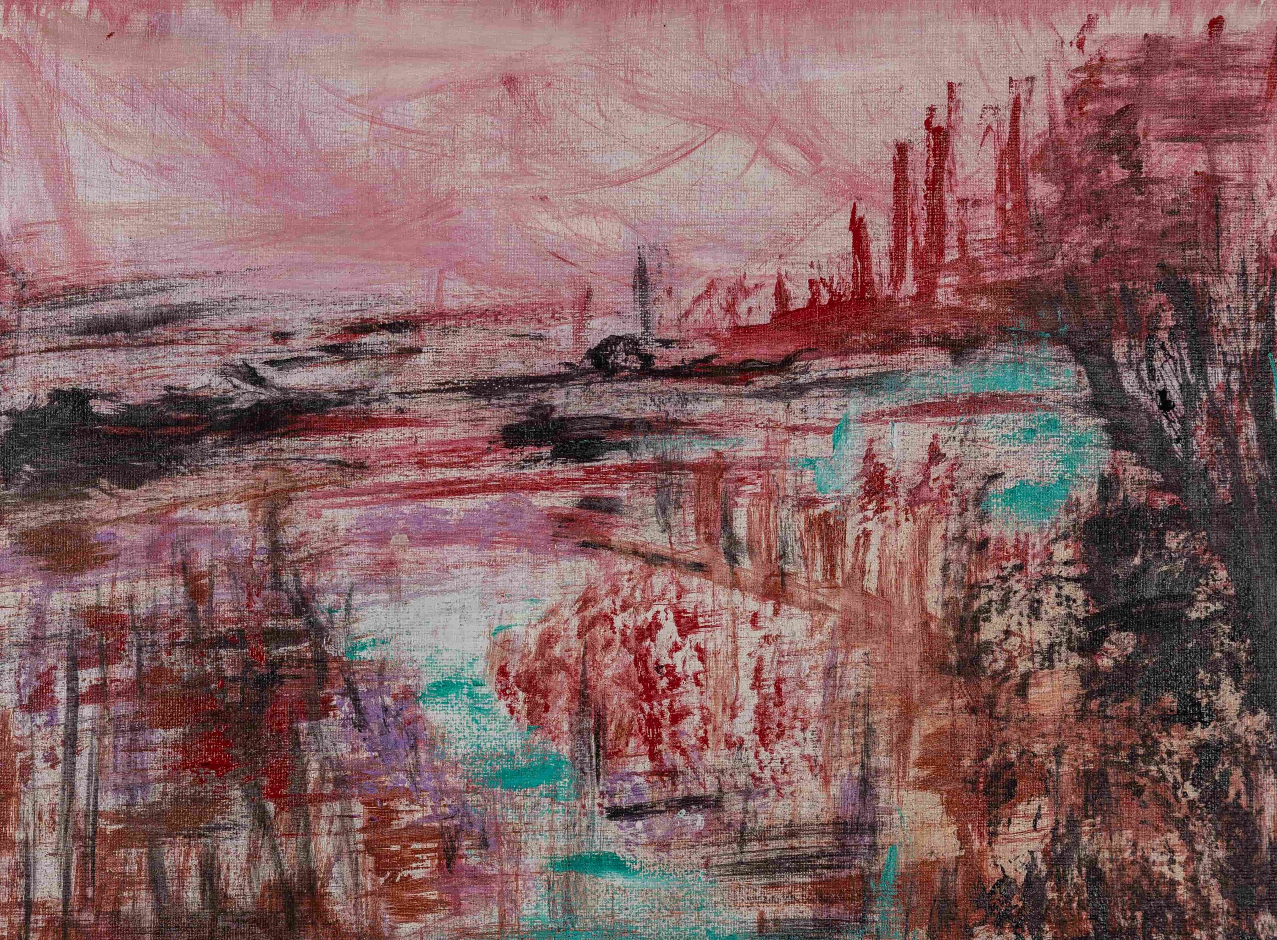 Cyan on the Crimson Horizon Cyan on the Crimson Horizon - Image 1